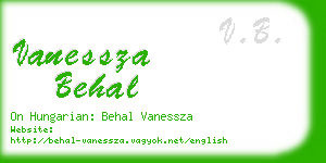 vanessza behal business card
